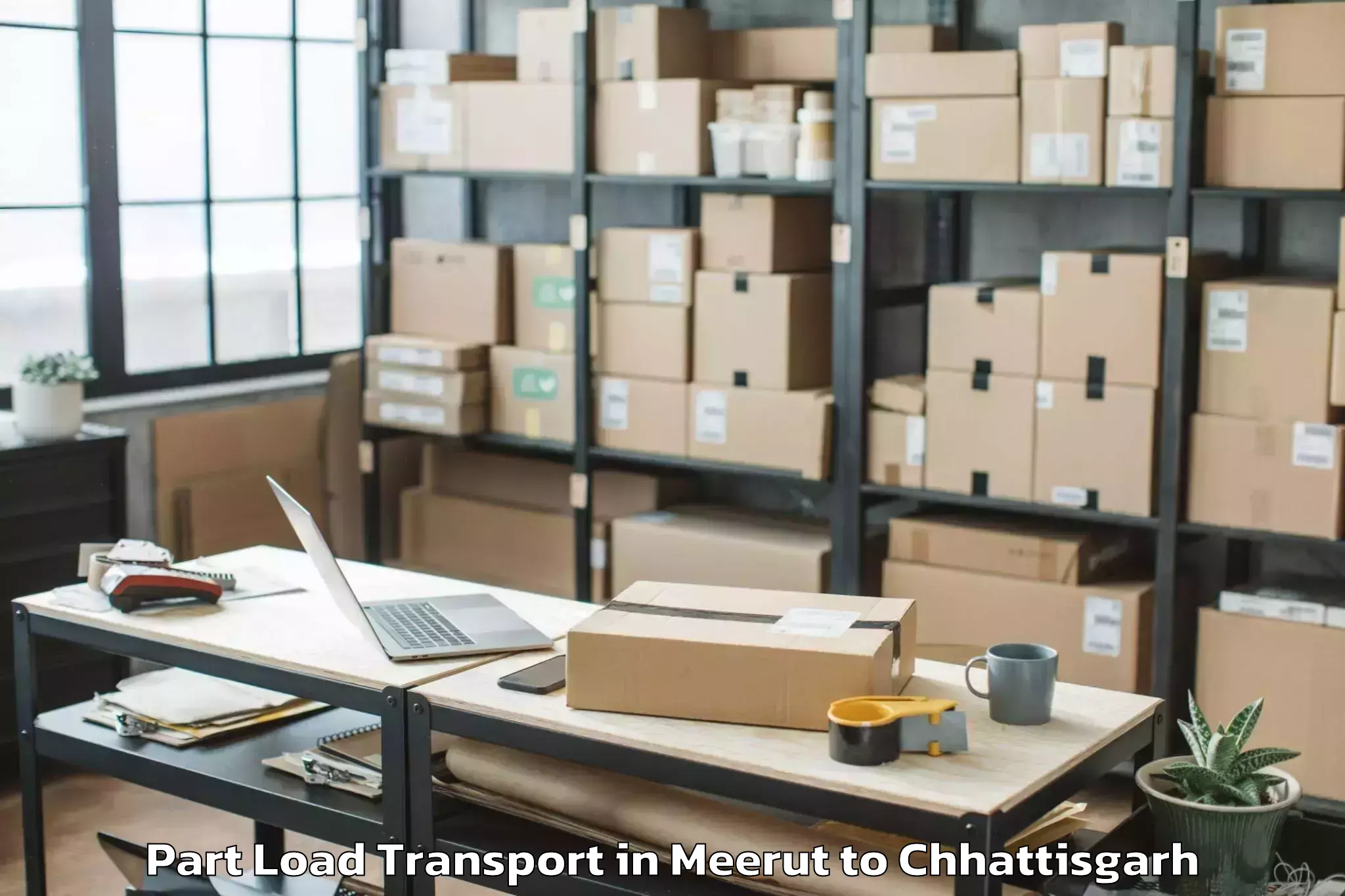 Book Meerut to Katghora Part Load Transport Online